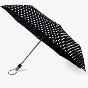 Kate Spade Chic Black Umbrella with White Dots